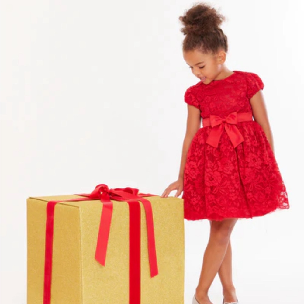 Red lace Christmas dress